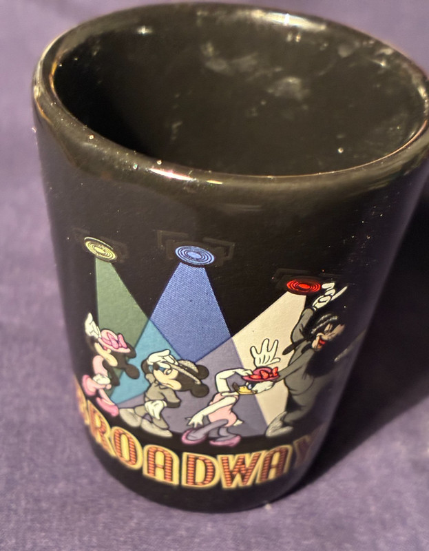 DISNEY BROADWAY NEW YORK DISNEY CHARCTER DANCERES SHOTGLASS.