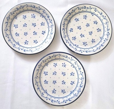 ~3~Sango Provence Bouquet Blue 260 Salad Plates 7.5  French Country Set of 3 