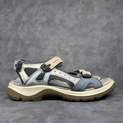 Ecco Womens Yucatan Offroad Sandal Size 9 Tan Black Hiking Outdoor Trail Shoes