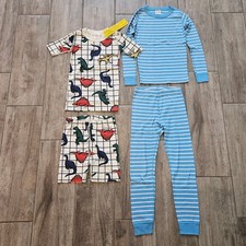 Hanna Andersson Pajama Set Kids 6-7 NEW Dinosaur Stripe Organic Cotton Sleep
