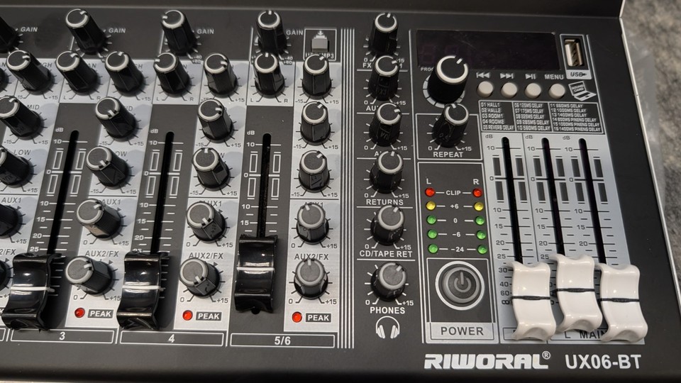 Ui Audio Knob Riworal 6 Channel Audio Interface Sound Board Mixing Console 16-Bit ...