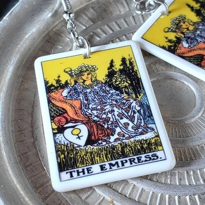 Mystical Tarot Card The Empress Oracle Archetype Lightweight Earrings