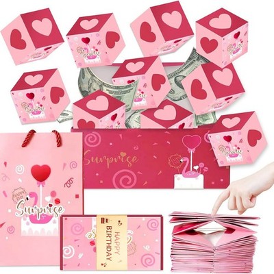 Surprise Gift Box Explosion Money Box for Cash, 2026 Valentine's Day Pop-Up Gift