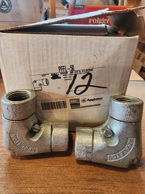 Box Of 12 Appleton PFFL-50 1/2in Mall Iron 90 Deg Elbow