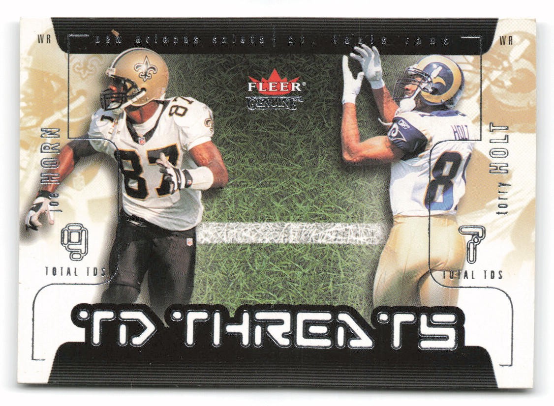 2002 Fleer Genuine #20 TD Joe Horn / Torry Holt TD Threats