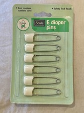 Vintage Cloth Diaper Pins 6 Made In Japan 1980  s New In Package By Sears