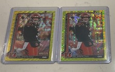 2 - TOPPS CHROME BENGALS JOE BURROW LIME GREEN WAVE /275, LIME GREEN X-FACTOR
