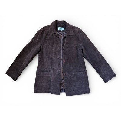 Vintage 1990s ESPRIT Brown Soft Suede Jacket / Blazer Women's Large