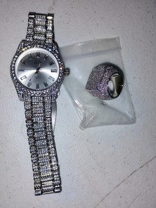 Size 7 Stainless Steel Ring And Watch Set