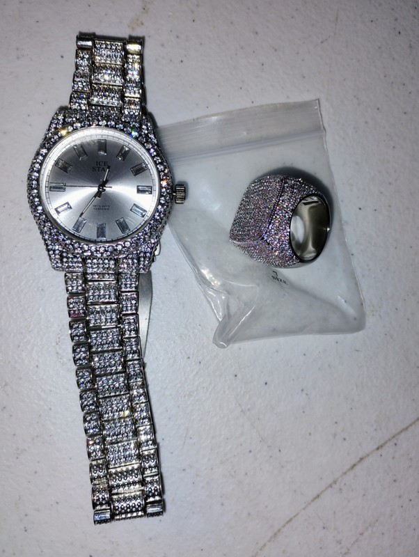 Size 7 Stainless Steel Ring And Watch Set