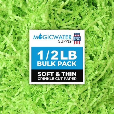 1/2 LB - Lime Green - Soft & Thin Crinkle Cut Paper Shred Filler great for