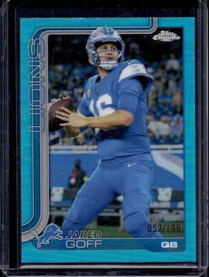Jared Goff 2025 Topps Chrome #102 Aqua Refractor /199