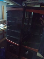 Black Display Cabinet With Glass Shelves