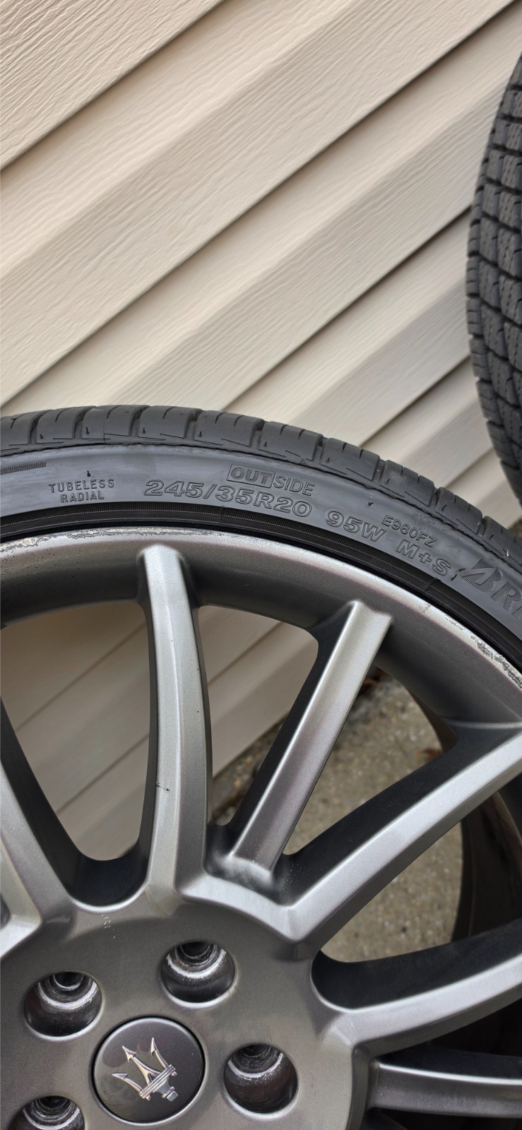 Rear Maserati GranTurismo Silver OEM Wheel 20” 03-14 Factory Original Rim 245755