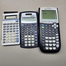 Texas Instruments Calculator Lot  TI 84 Plus TI 35II TI and 30X IIS Working
