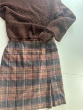 Tartanrock  Wolle Schurwolle Schottenkaro Schottenrock  Wollrock Braun Gr 38/40