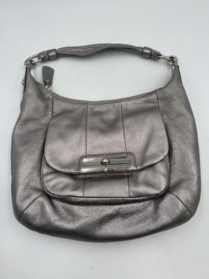 Coach Kristin Silver Leather Hobo Shoulder Bag Purse 16808 13” x