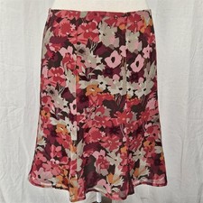 Y2K Vtg Fall '04 Pink Floral Paneled Midi Skirt, Old Navy sz 5