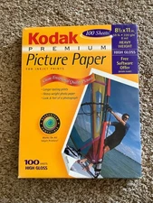 Kodak Premium INKJET High Gloss PICTURE Photo PAPER 8.5 x 11”  100 Sheets