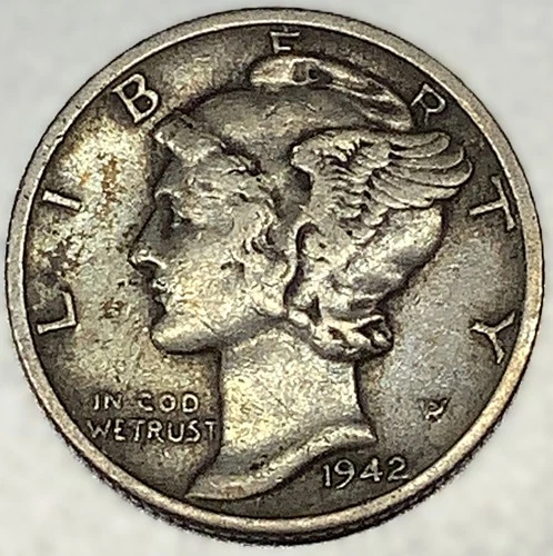 1942-D Mercury Dime 10c Good Circulated Condition 90% Silver US Coin - 3265