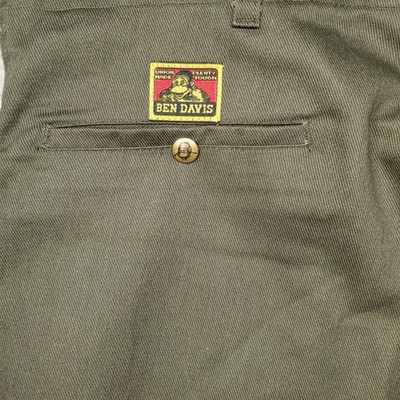 Vtg ALTERED 70s/80s BEN DAVIS Yellow Tag 44X29 Green Workwear