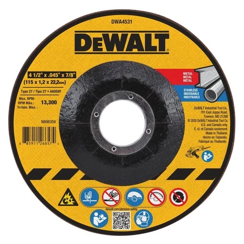 Dewalt T27 Metal Cut-Off Wheel, 4-1/2-Inch X .045-Inch X 7/8-Inch