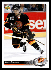 1992 Upper Deck Cliff Ronning #160 Vancouver Canucks NHL Hockey Base Set 