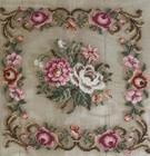 Vtg Bucilla Lot Of 2 Decorator Needlepoint Canvas Floral 29127 27 X 27 Started