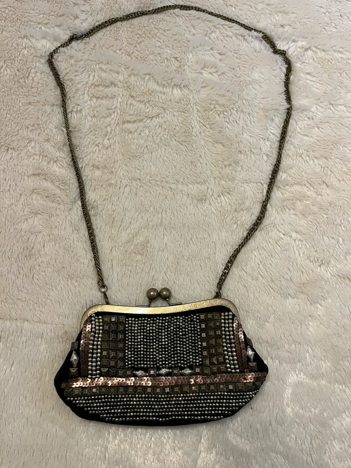 Elegante bolso de noche con cuentas Chico’s correa de cadena bolso sin asas cartera vintage Foto 2 de 4