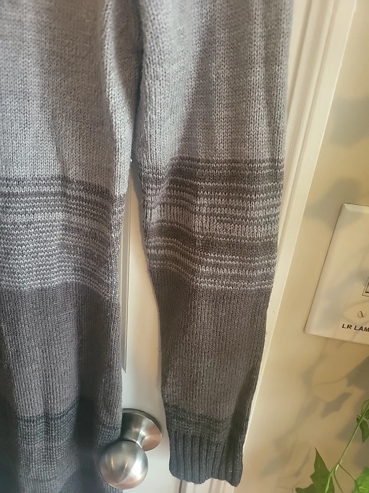 Suéter ceñido al cuerpo gris/rubor a rayas BCX grande para mujer #3215 Foto 4 de 4