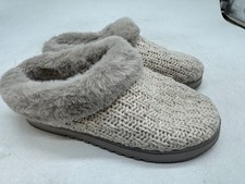 Dearfoams Slip On Women's Beige Memory Foam Comfy Casual Slipper - Large 9-10 