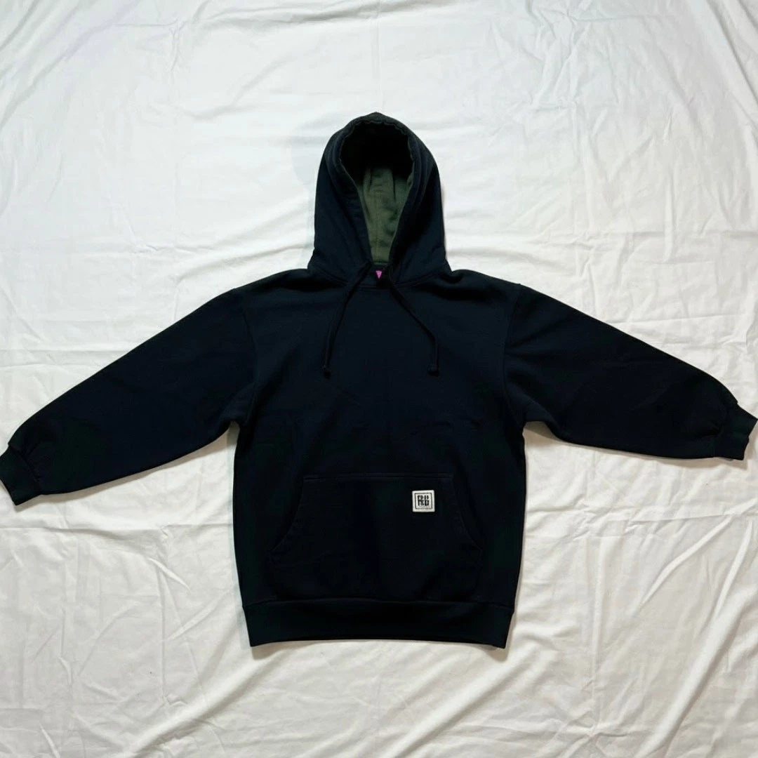 Real Work Wear Relaxed Fit Black Hoodie Sweatshirt Shirt Unisex Mens Small