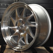 Whistler Kr7 16x9 4x100 15 Offset Silver Machine Lip 10 Spoke Sport 4 Wheels Set