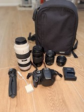 Canon EOS Rebel T7 DSLR Camera Black w/ 70-200mm, 75-300mm, 18-55mm, 50mm Lenses