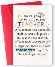 Best Teacher Graduation Gifts for Women Men, Funny New Teacher Card, First Year