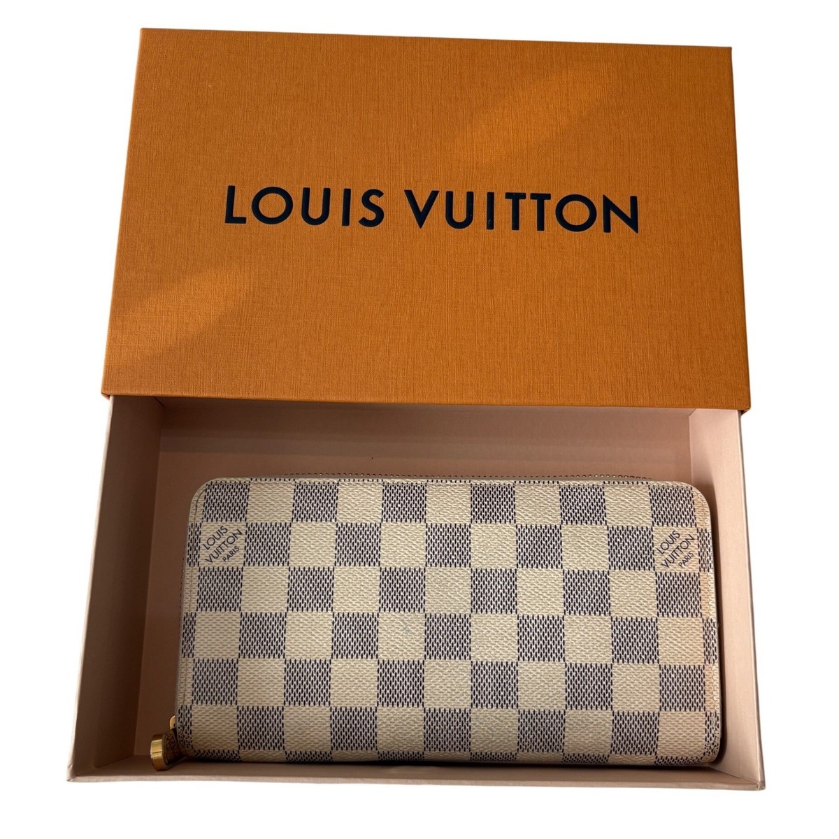 Louis Vuitton Damier Azur Canvas Zippy Wallet With Box Good Pre