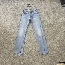 Vintage Levi  s 501 Jeans actual 26x30 Light Wash Blue Distressed USA