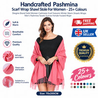 Pashmina Scarf Shawl Wrap Stole Women Cashmere 25+ Colours Tassel Autumn Winter