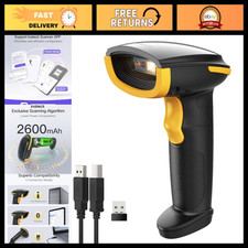 Wireless Bluetooth Barcode Scanner 1D 2D QR Code Reader, 3-in-1 USB, 2600mAh Bat