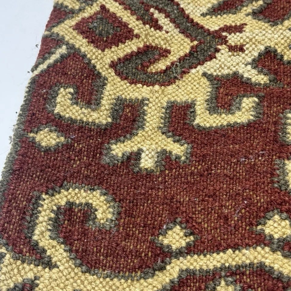 "Cubierta Kilim tribal geométrica Pottery Barn - lana topo crema óxido 18"" x 18""" Foto 2 de 4
