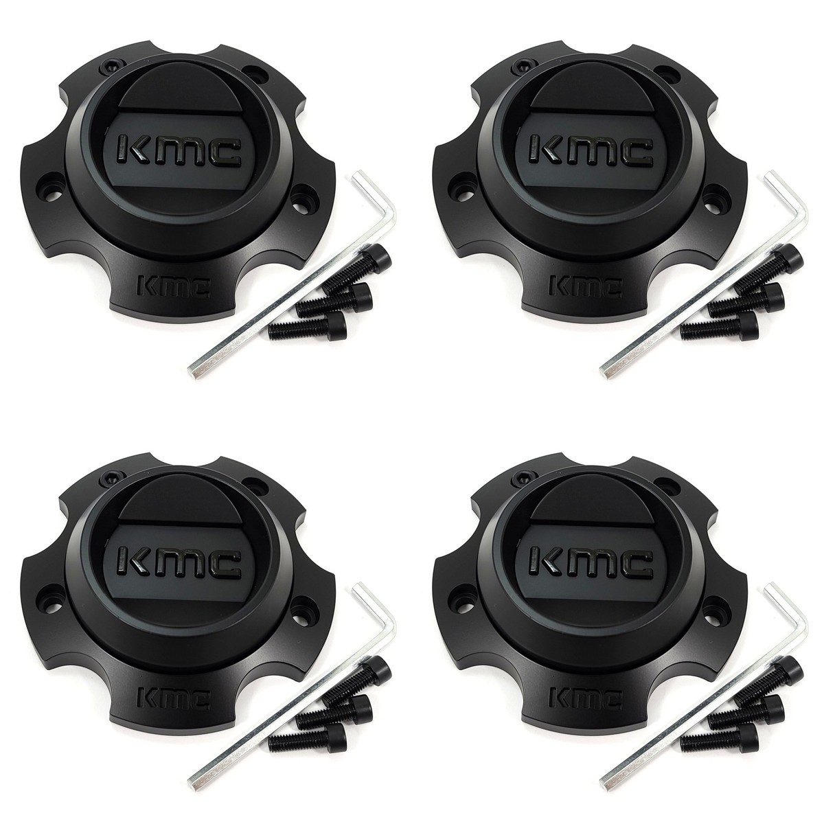 4 KMCs Black Center Caps for 5L KM540 Recon KM235 Grenade Crawl