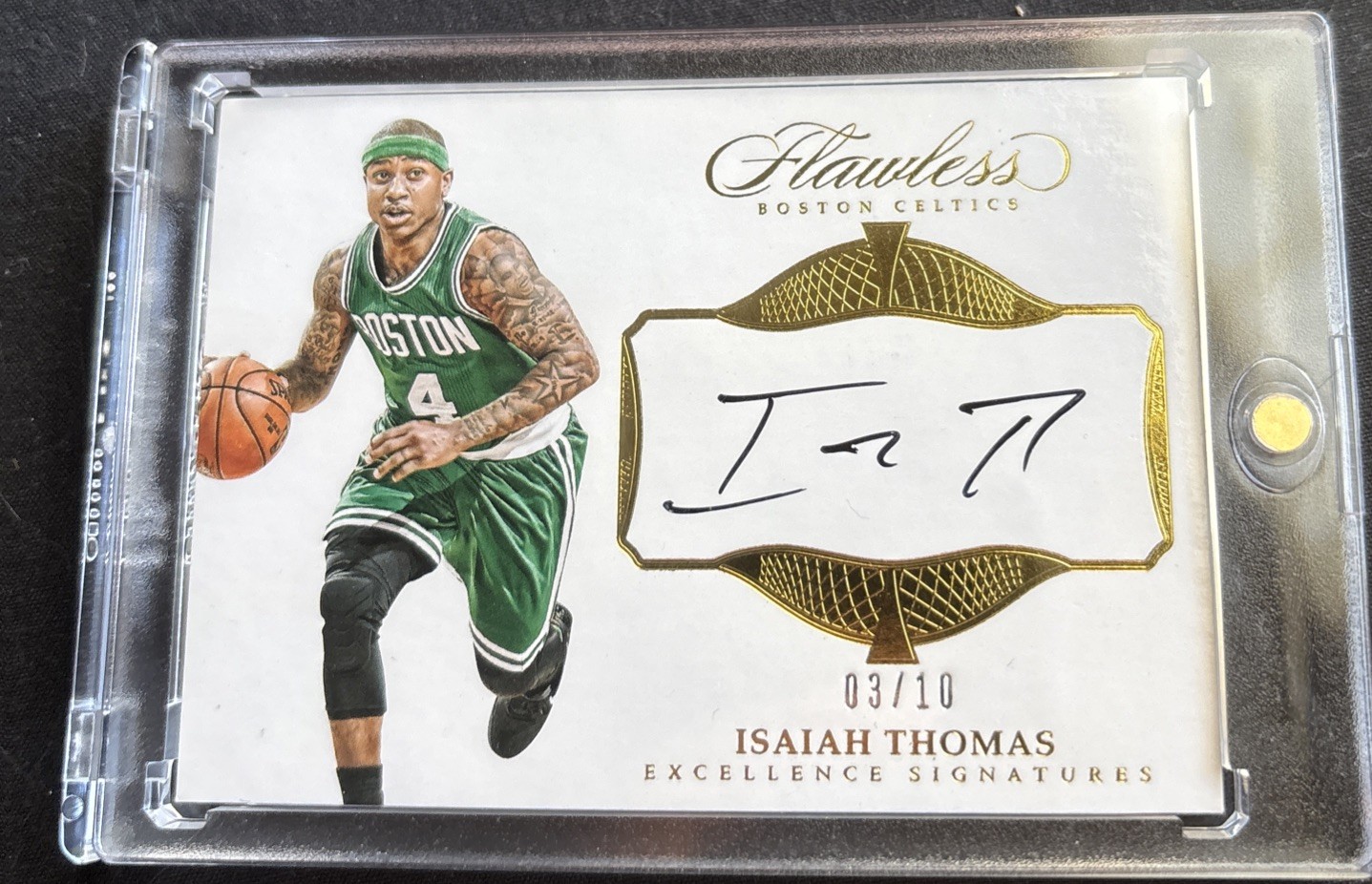 2016-17 Panini Flawless - Isaiah Thomas Gold Auto /10 Celtics view 1