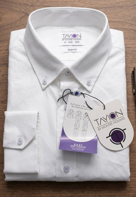 TAYION By Montee Holland White Dress Shirt  Cotton Slim Fit 18-18 1/2 34/35 2XL