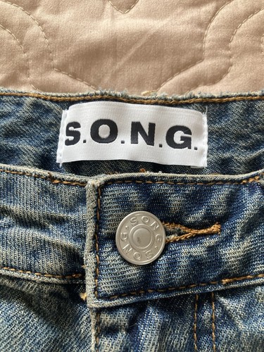 S.O.N.G. Jean Shorts Size 5/27 Regular Mid Rise Festival Distressed - Picture 4 of 11