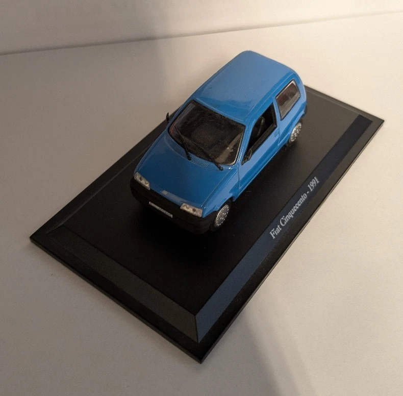 NL* MODELLINO FIAT CINQUECENTO 1991 Scala 1:43 colore blu come da foto SD - Immagine 2 di 2