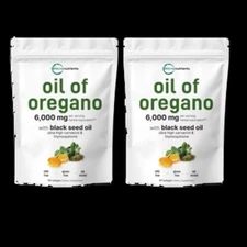 (1) - Oil of Oregano 2 in 1 6000mg Oregano with Black Seed Oil 200mg 60 Softgels
