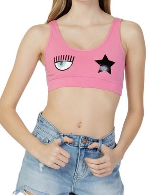 Chiara Ferragni Top A08064924 Damen Weiß Rosa mit EyeStar Design