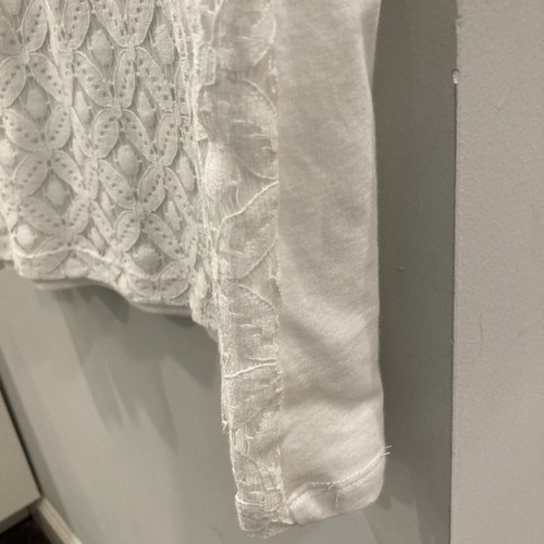 Jones New York NWT Woman White Floral Lace Top 3X Lined Short Sleeve Romantic - Picture 6 of 10
