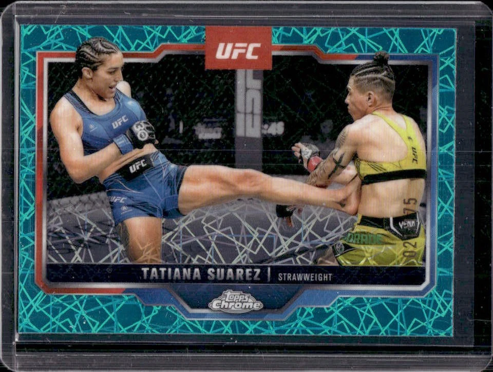 2025 Topps UFC Chrome Tatiana Suarez Teal Lazer Refractor #/175