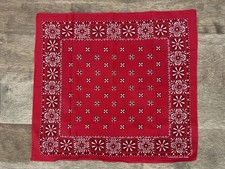 Vintage Tower Selvedge Edge Fast Color Red Bandana Scarf Western 1950s - 70s